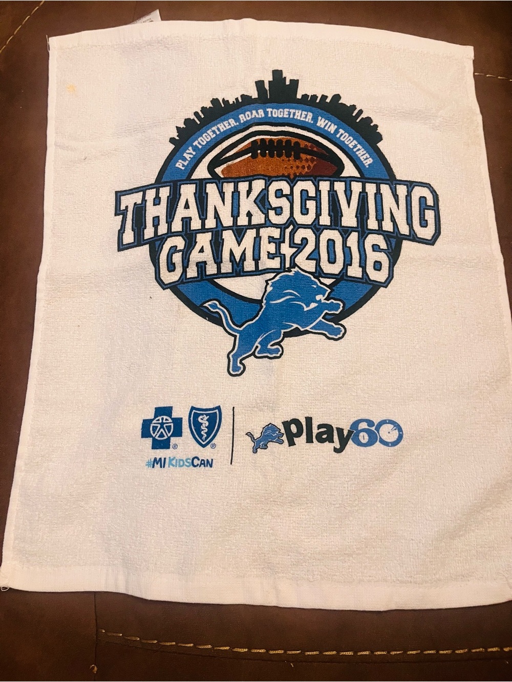 NFL Detroit Lions White Blue Thanksgiving Game 2016 Towel